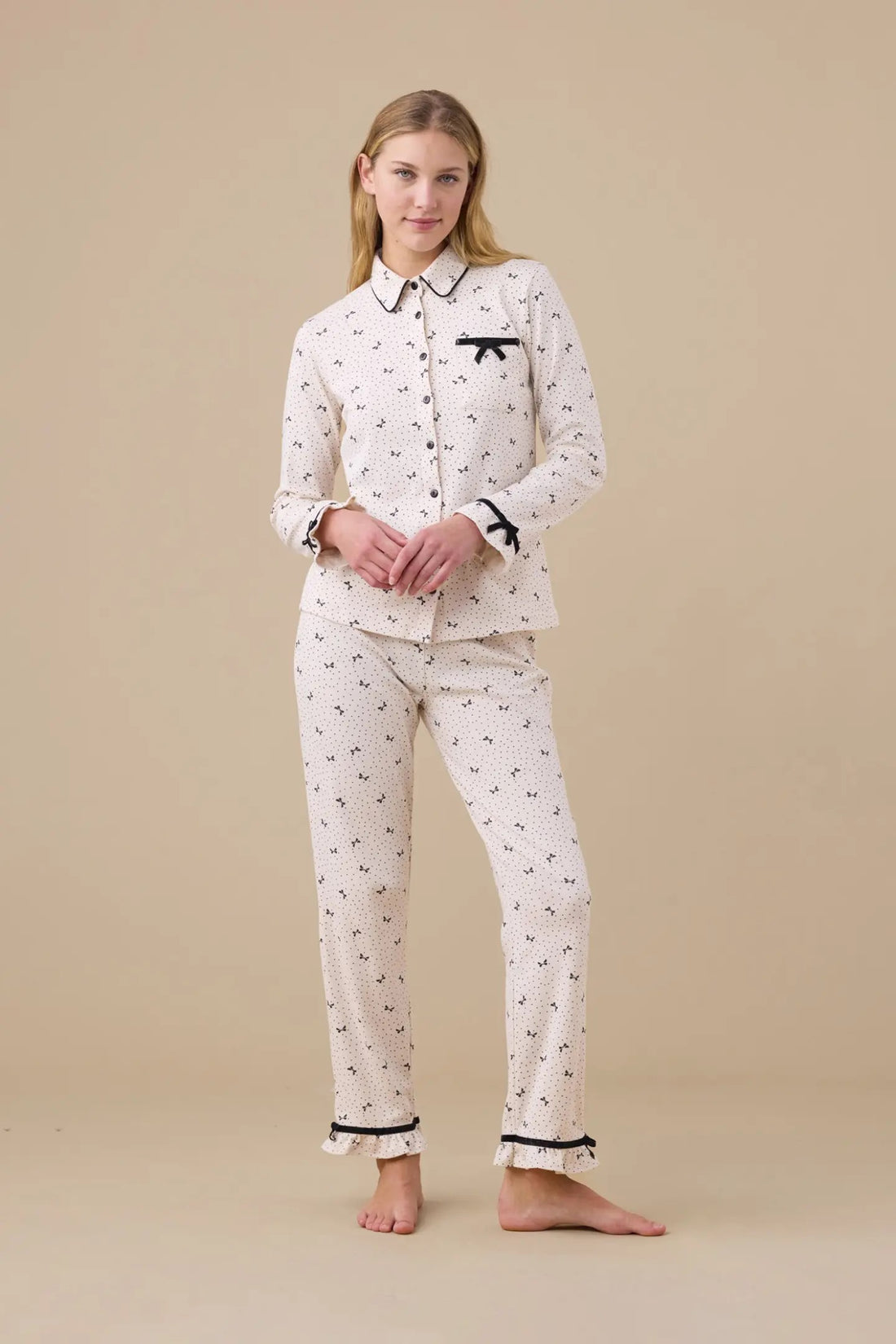 Pigiama donna caldo cotone romantic art. FA9285 – Noidinotte