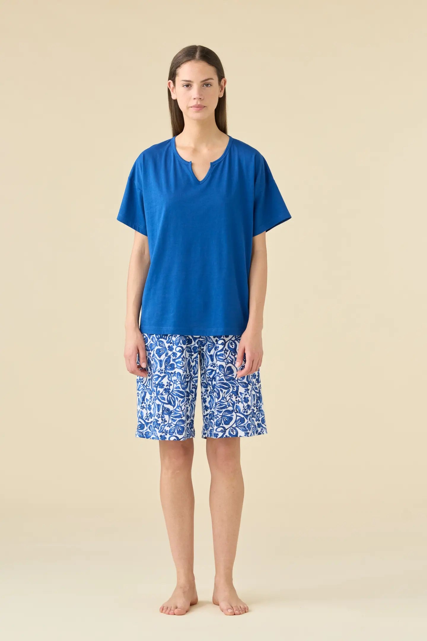 Pigiama donna corto azule art. FA9542 - Noidinotte