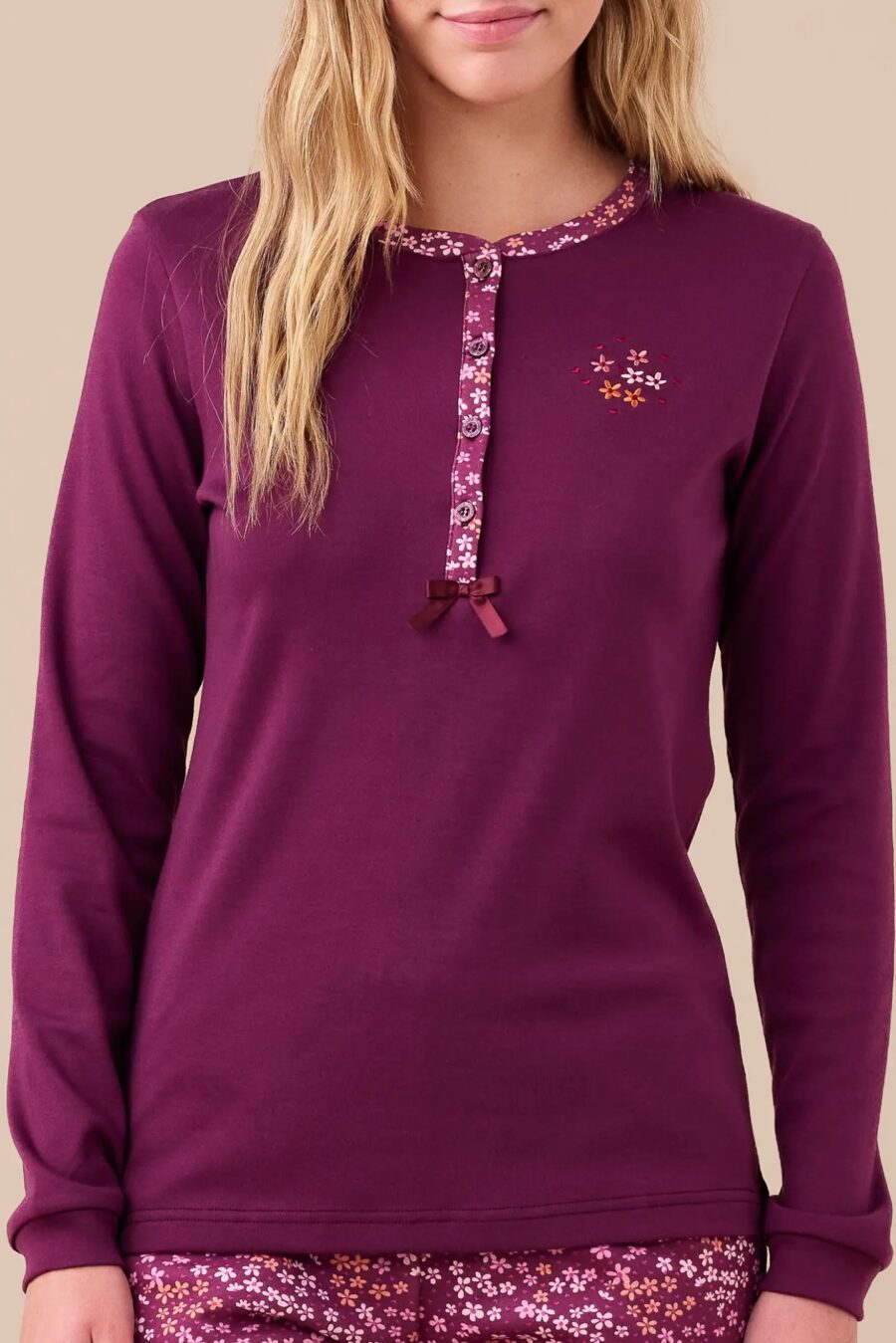 Pigiama donna caldo cotone fiori art. FA9267 – Noidinotte