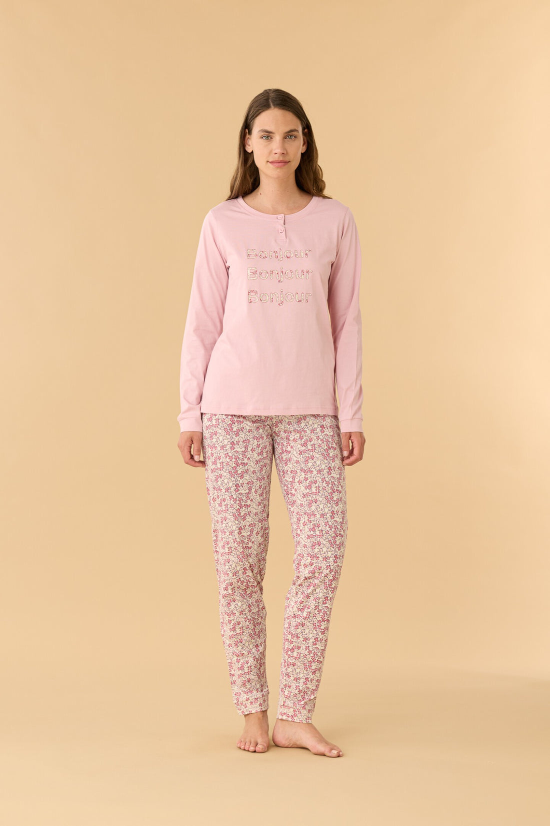 Pigiama donna lungo in cotone bloom art. FA9467 - Noidinotte