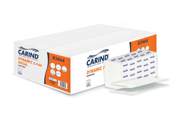 Asciugamani carta piegate a "Z” da 2 veli cm.21,5x24 cartone da 25 conf. da 150 fogli - DYNAMIC 83464 - Carind
