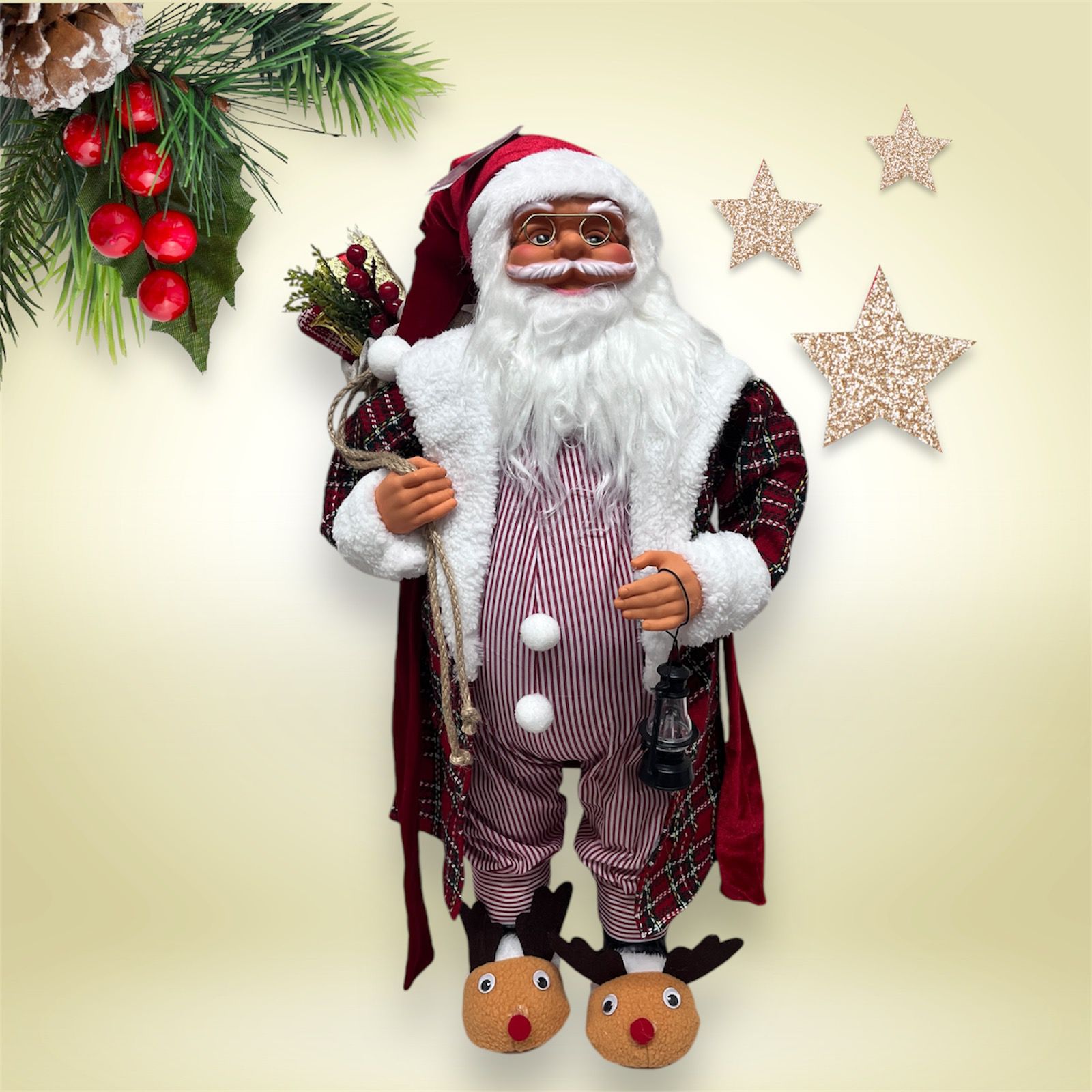 Babbo Natale SMALL lanterna decorativo in piedi - Preziosa Home