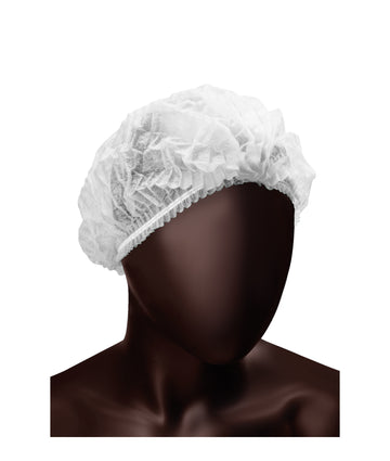 Cuffia copricapo monouso in TNT DPI ctg. I conf. 100 pz. - art. 14002 col. bianco