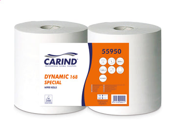 Carta bobina rotoloni pura cellulosa tipo 1600 strappi da 2 veli 3,2 kg conf. 2 pezzi - art. 55950 - Carind