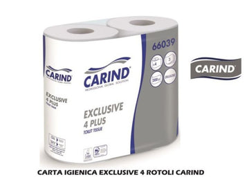 Carta igienica MAXI 3 veli pura cellulosa confezione da 4 pezzi - art. 66039 - Carind