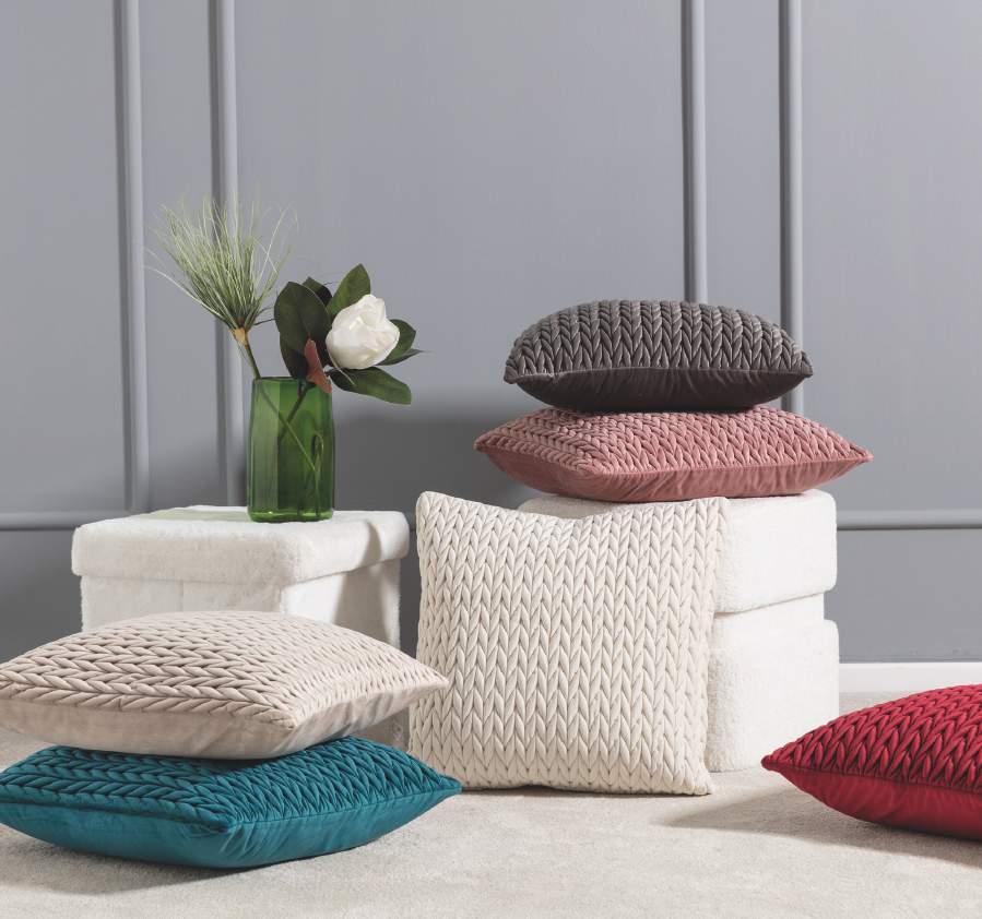 Cuscino arredo in velluto art. intreccio – Linea Oro