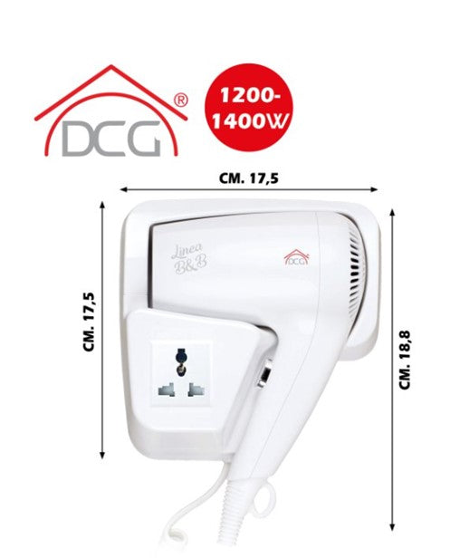 Asciugacapelli Da Parete con Presa 1200w - DCG