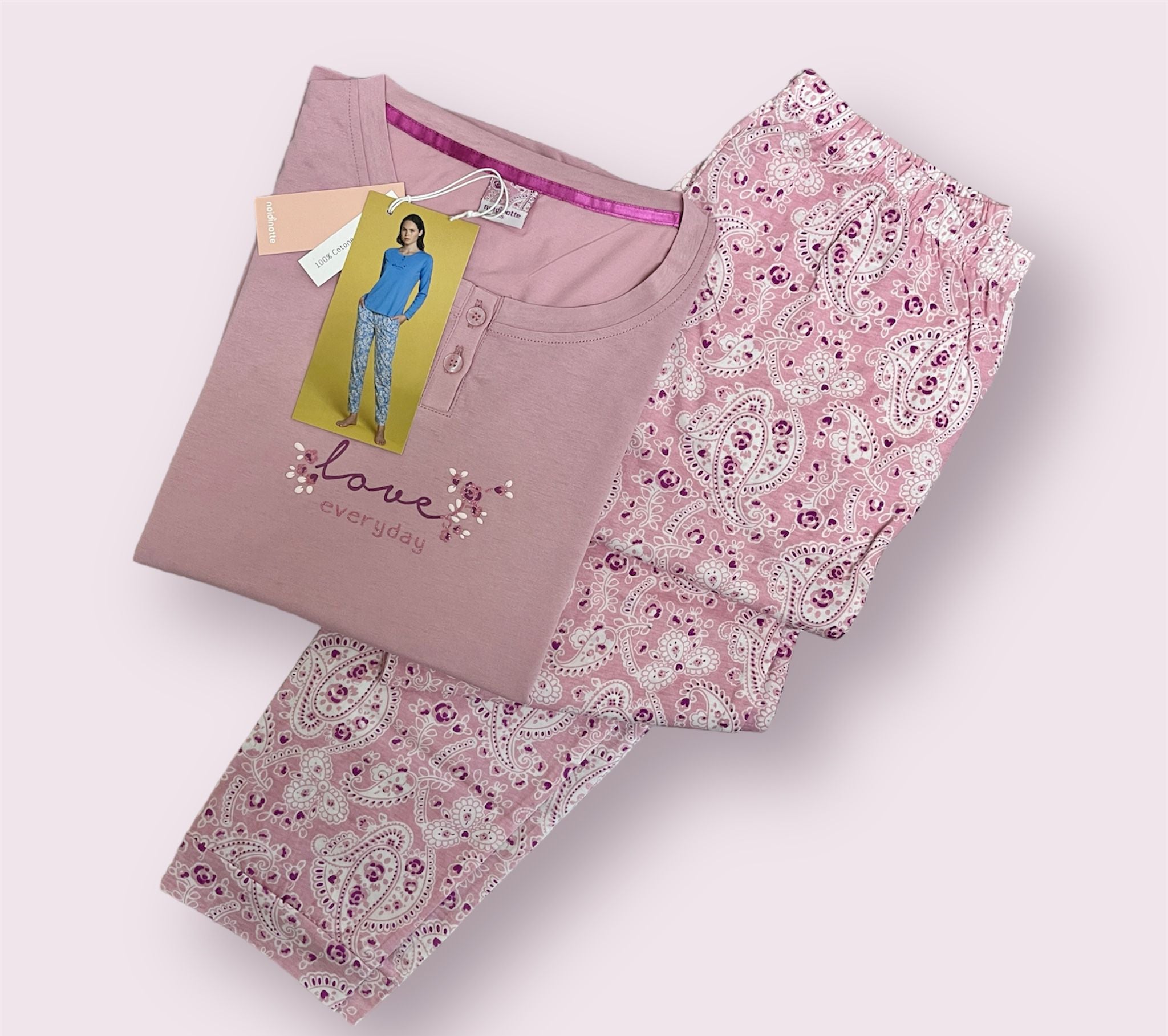 Pigiama donna lungo cachemire  art. FA8544  - Noidinotte