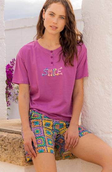 Pigiama donna corto crochet art. FA8763 - Noidinotte