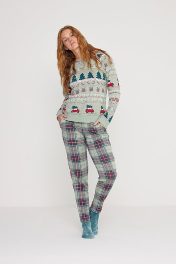 Pigiama donna lungo family XMAS art. FA8936 - Noidinotte