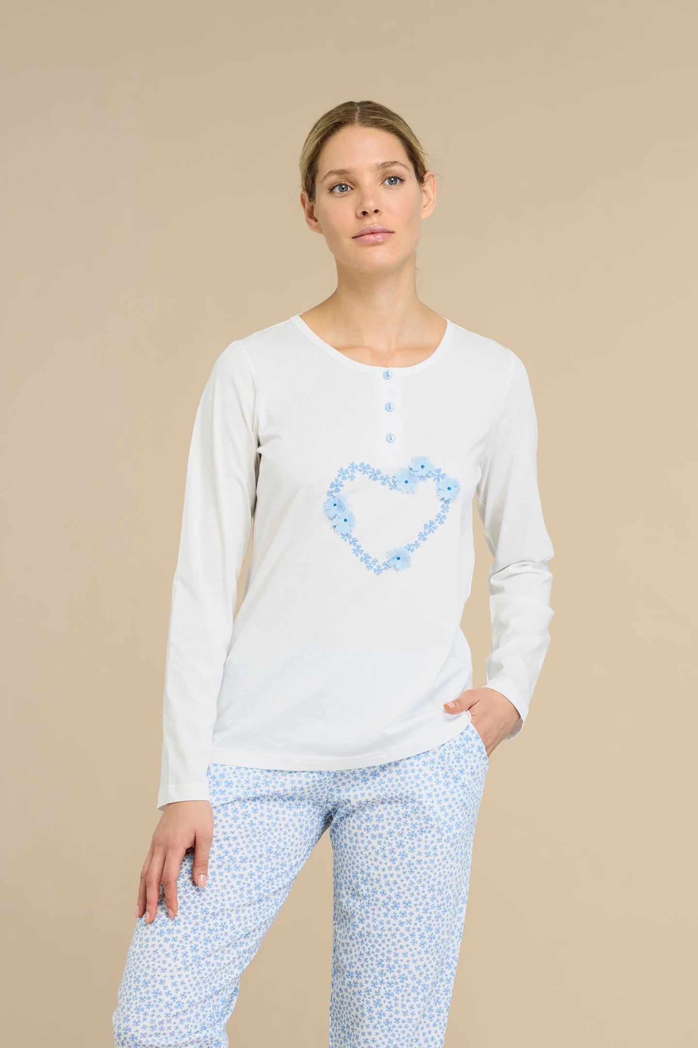 Pigiama donna lungo Violet art. FA9013 - Noidinotte