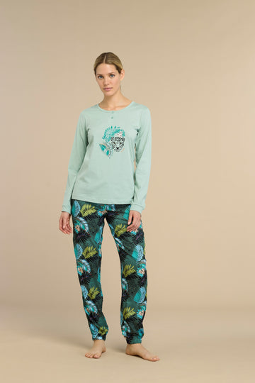 Pigiama donna lungo Tropical art. FA9025 - Noidinotte