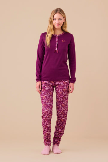 Pigiama donna caldo cotone fiori art. FA9267 – Noidinotte