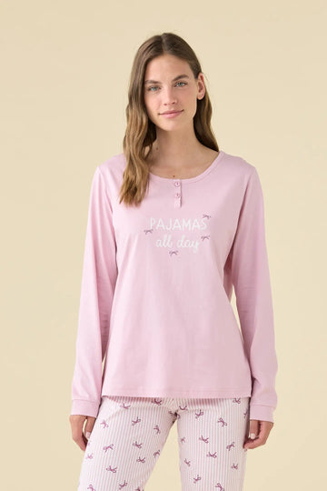 Pigiama donna lungo in cotone stripes art. FA9462 - Noidinotte