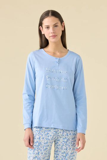 Pigiama donna lungo in cotone bloom art. FA9467 - Noidinotte