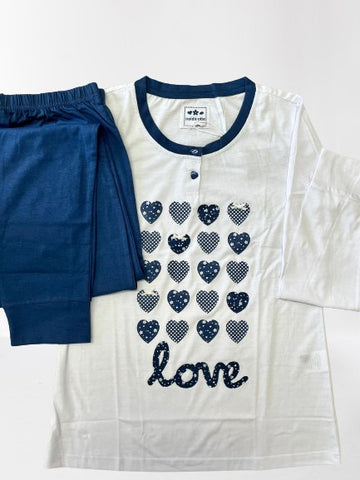 Pigiama donna lungo Heart art. FA6211 – Noidinotte
