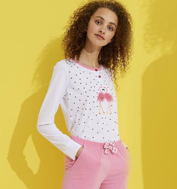 Pigiama donna lungo Fenicottero art. FA6705 - Noidinotte