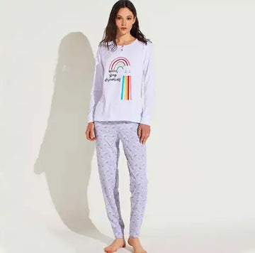 Pigiama donna lungo Arcobaleno art. FA6991 - Noidinotte