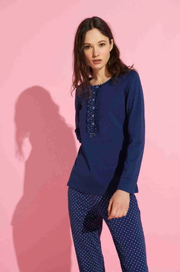 Pigiama donna lungo taglie calibrate aer. FA7093 - Noidinotte