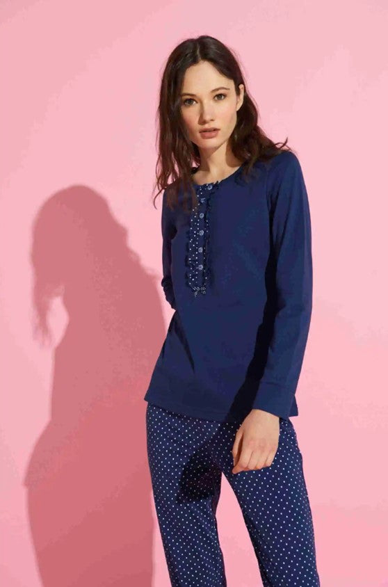 Pigiama donna lungo taglie calibrate aer. FA7093 - Noidinotte