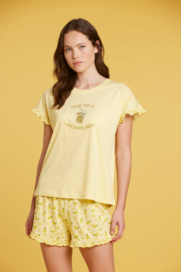 Pigiama donna corto limonata art. FA8576 - Noidinotte