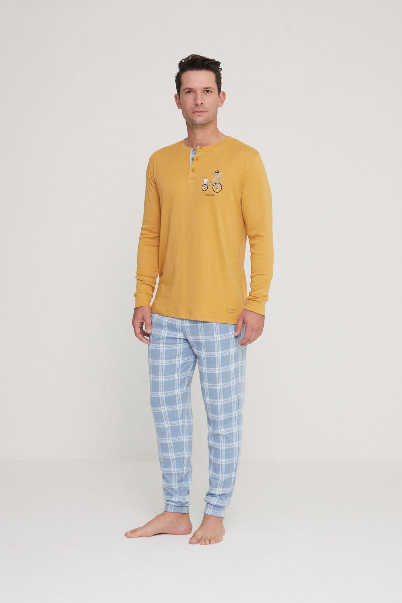 Pigiama uomo lungo yuppie senape art. FC2913 - Noidinotte