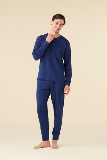 Pigiama uomo lungo navy dot art. FC3230 - Noidinotte