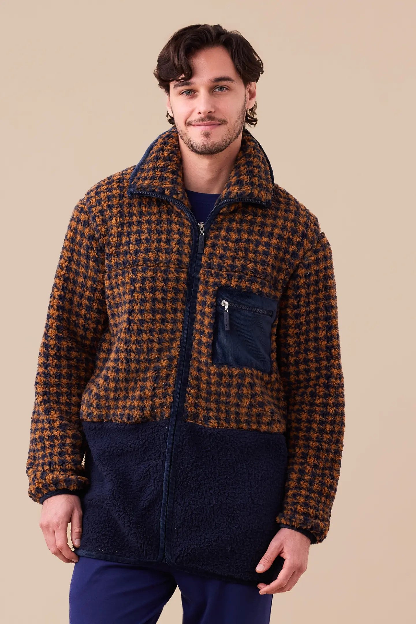 Giacca uomo eco-pelliccia pied de poule art. GE3069 - Noidinotte