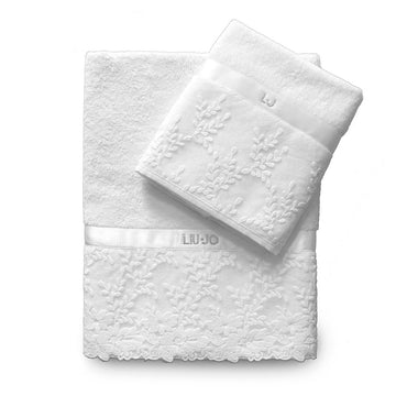 Asciugamani 1+1 in spugna art. Ginestra bianco - LIU-JO