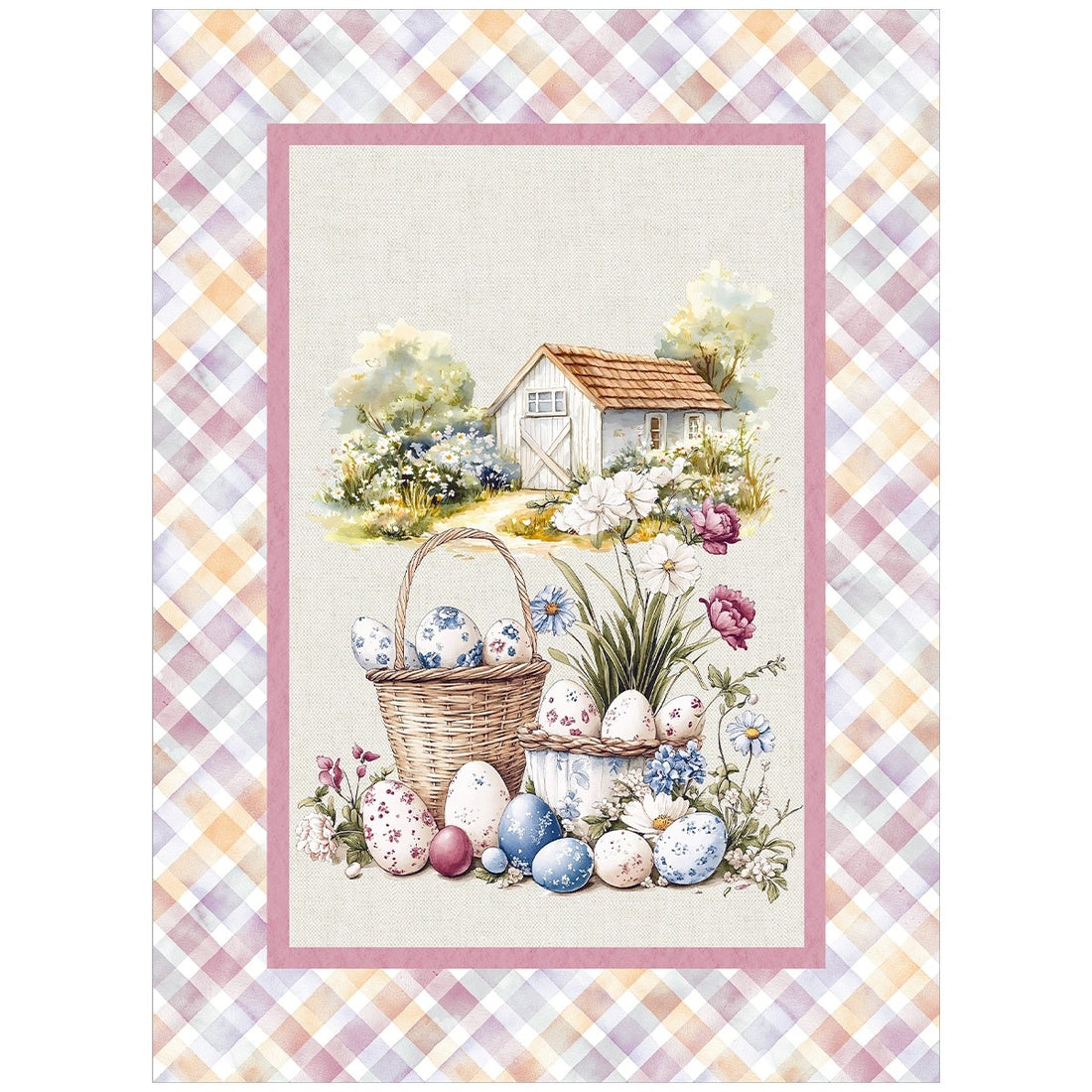 Set di 6 strofinacci con stampa digitale Pasqua art. Tiffany 5 - Vingi
