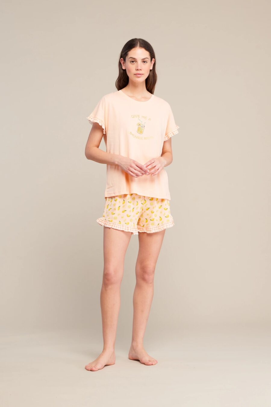Pigiama donna corto limonata art. FA8576 - Noidinotte