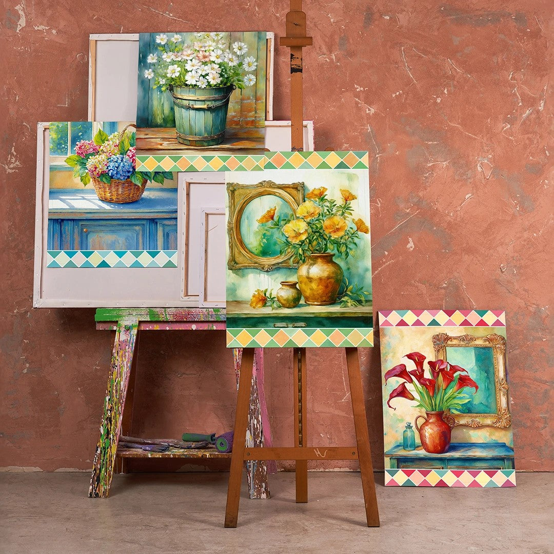 Set di 6 strofinacci con stampa digitale art. Tiffany 27 - Vingi