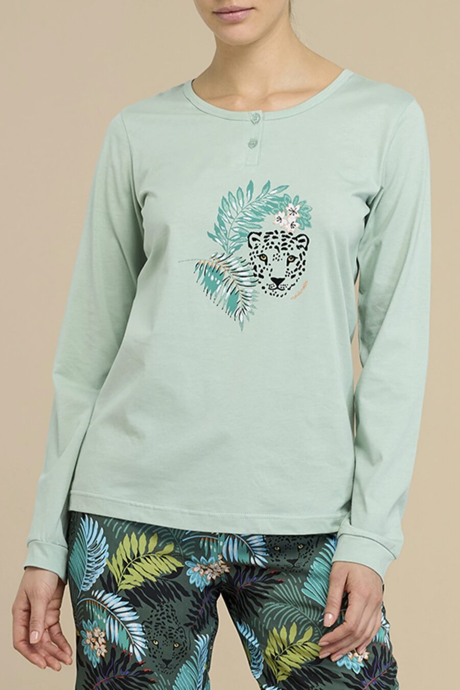 Pigiama donna lungo Tropical art. FA9025 - Noidinotte