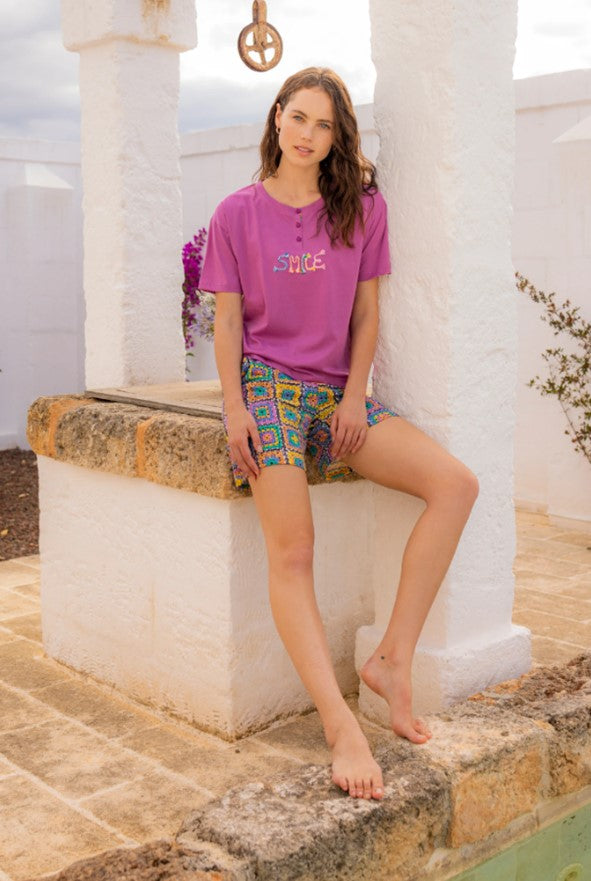 Pigiama donna corto crochet art. FA8763 - Noidinotte