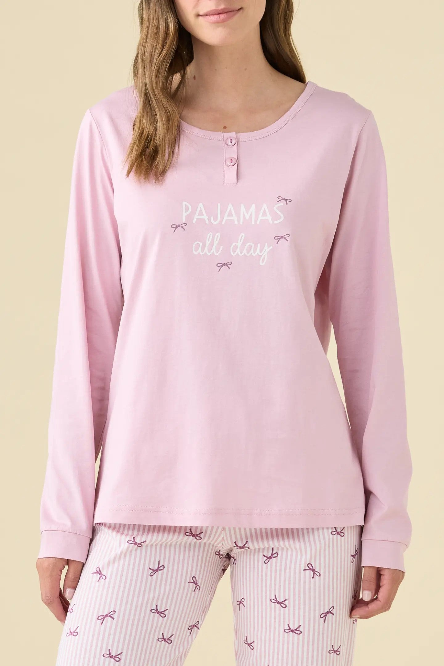 Pigiama donna lungo in cotone stripes art. FA9462 - Noidinotte