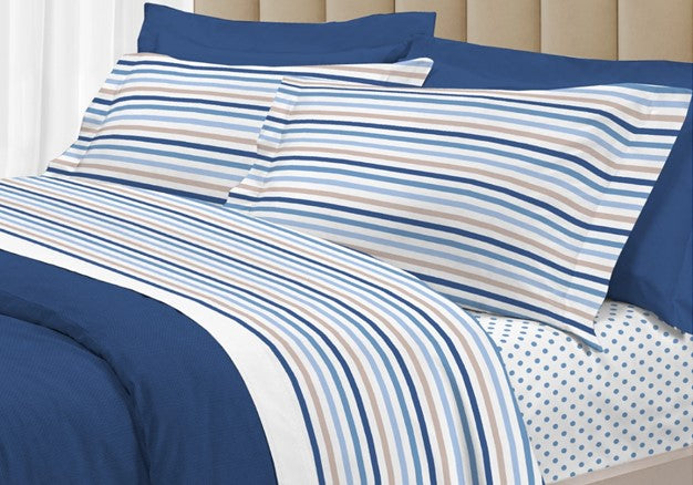 Completo lenzuola art. Dots blu - 30Ventisette