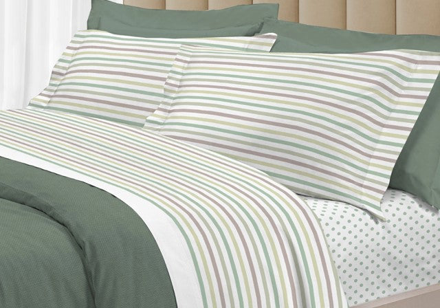 Completo lenzuola art. Dots verde - 30Ventisette