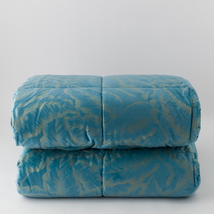 Trapunta in velluto art. Foil Jacaranda Ottanio - Linea Oro