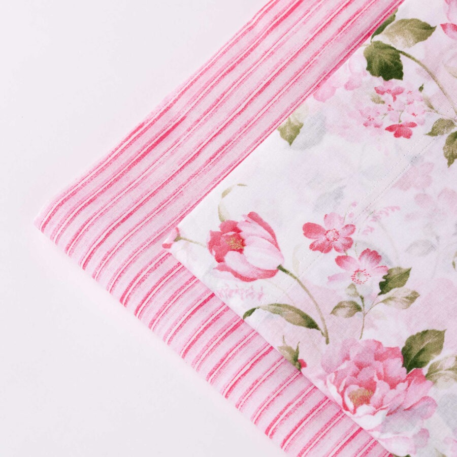 Completo lenzuola art. Miriam pink - Linea Oro