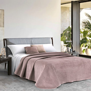 Copriletto trapuntato in velluto art. Lulu pink - Maestri Cotonieri