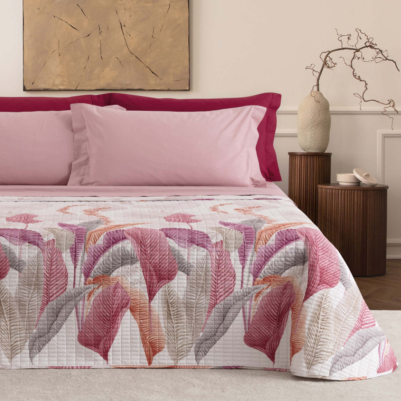 Copriletto trapuntato art. NIDA Pink - Linea Oro