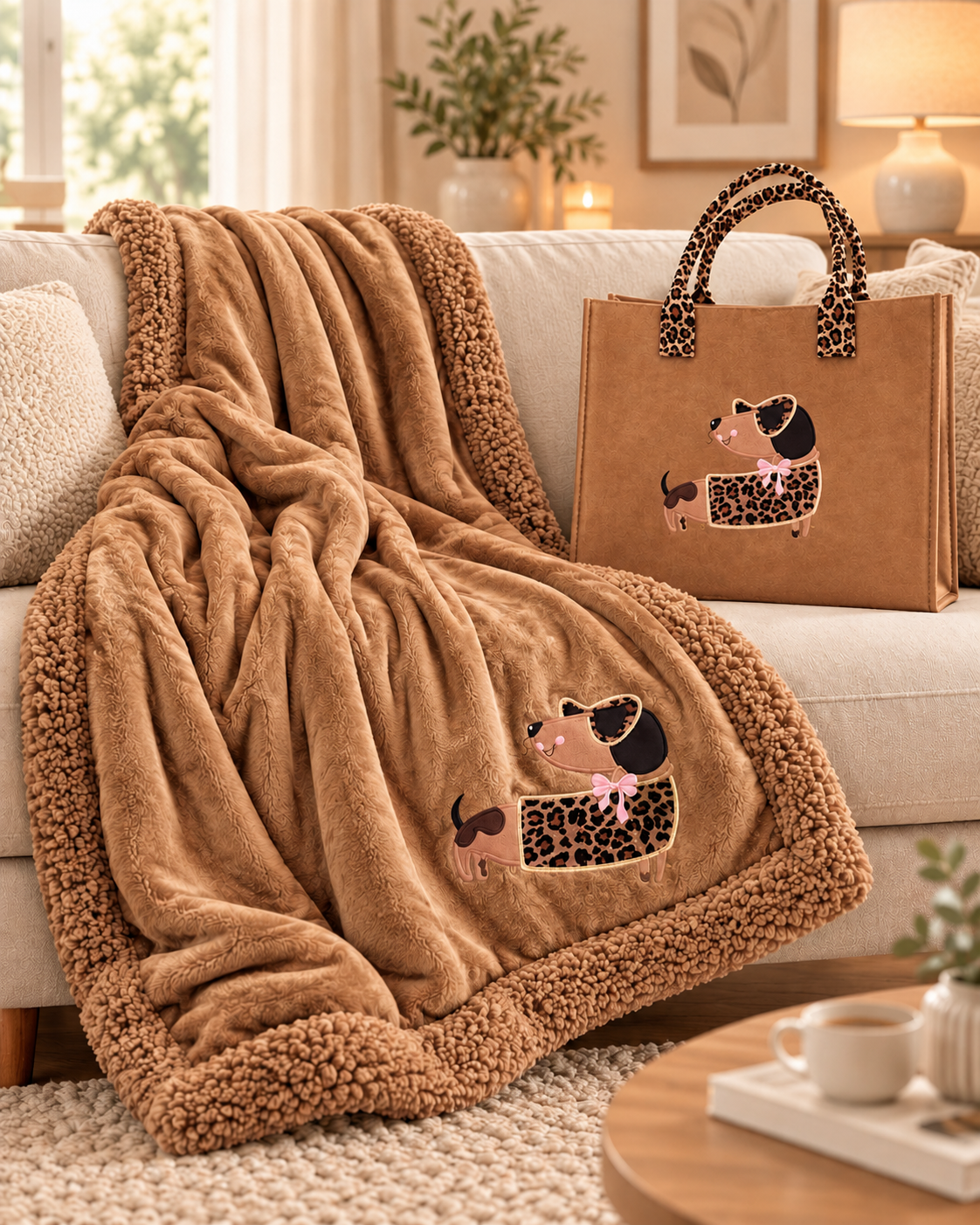 Plaid arredo con borsa art. Lady Dog - Irge