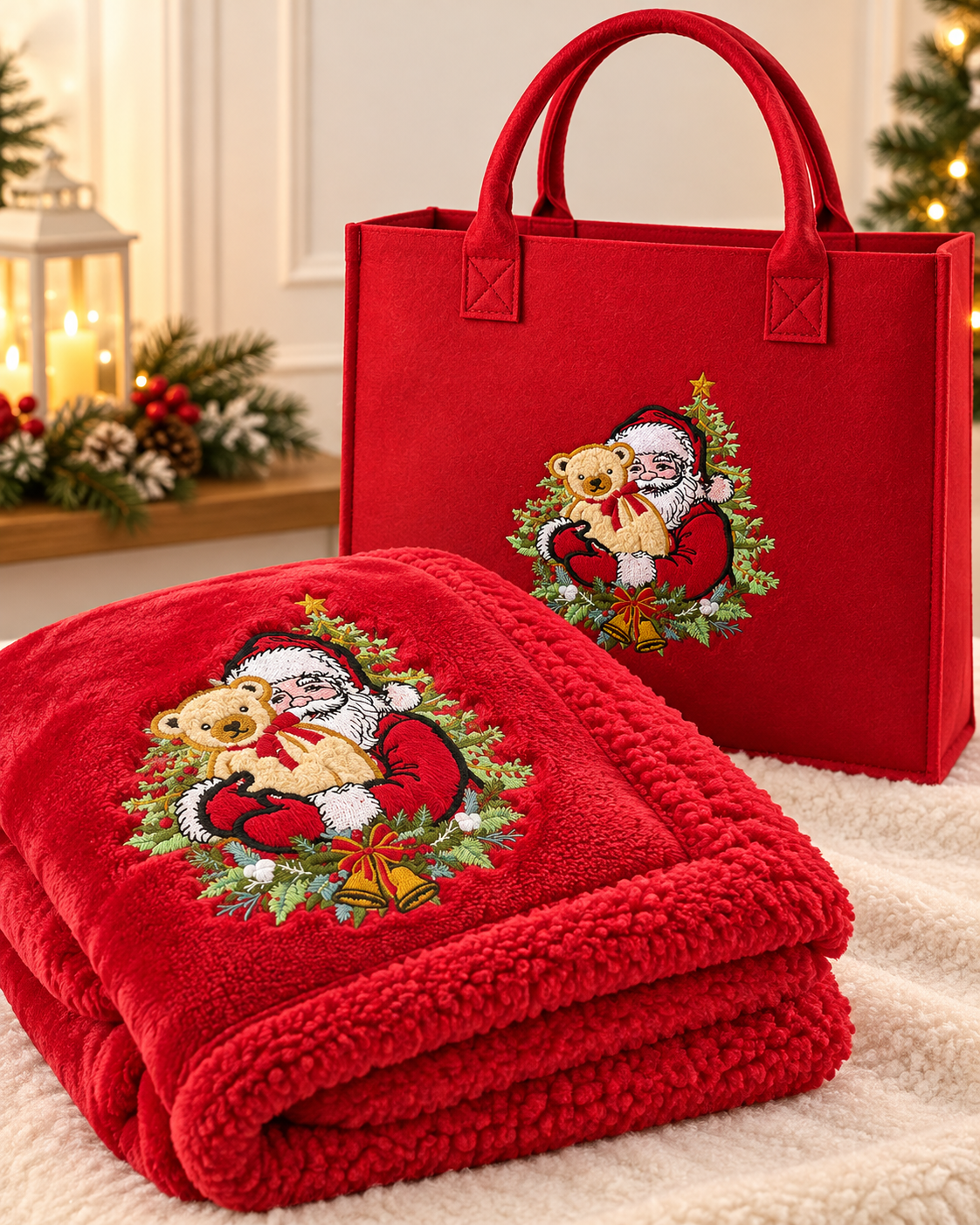 Plaid arredo con borsa art. Teddy Xmas - Irge