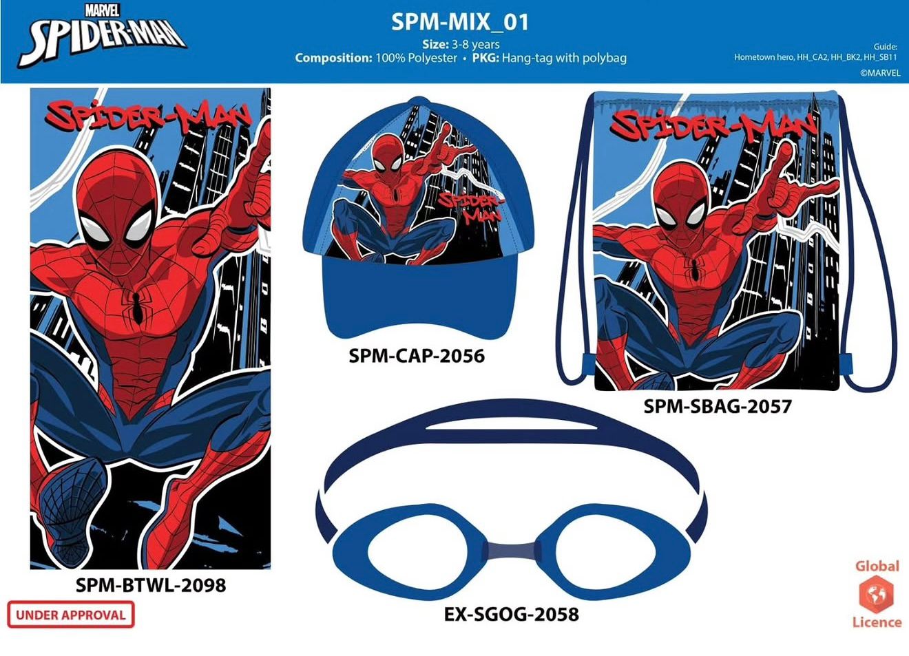 Set mare 4 pezzi art. Spiderman Disney
