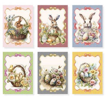 Set di 6 strofinacci con stampa digitale Pasqua art. Tiffany 4 - Vingi