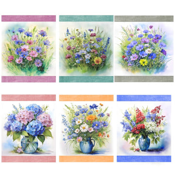 Set di 6 strofinacci con stampa digitale art. Tiffany 23 - Vingi