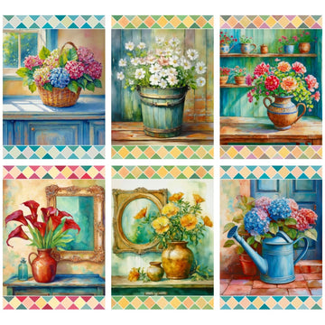 Set di 6 strofinacci con stampa digitale art. Tiffany 27 - Vingi