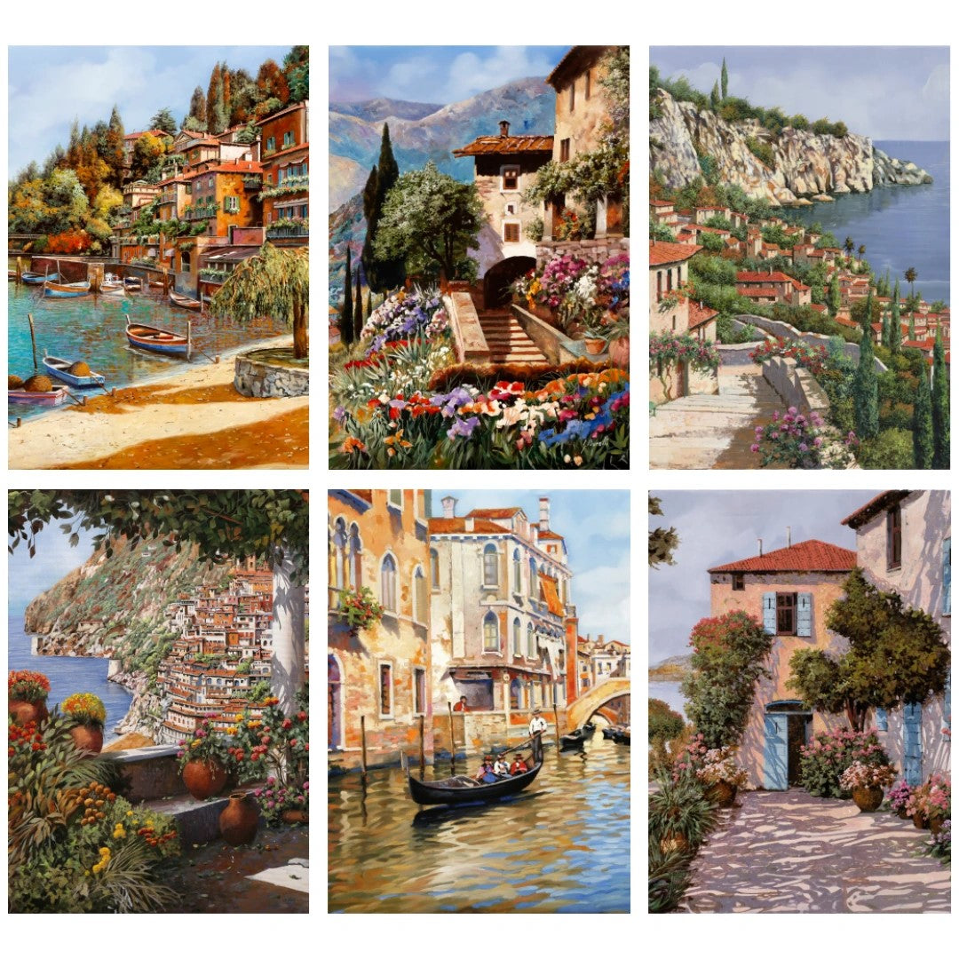 Set di 6 strofinacci con stampa digitale art. Tiffany 22 - Vingi