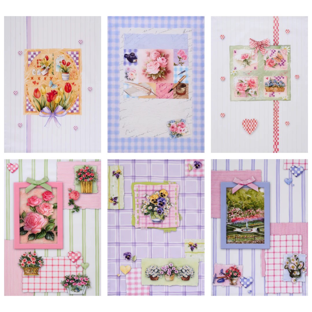 Set di 6 strofinacci con stampa digitale art. Tiffany 4 - Vingi