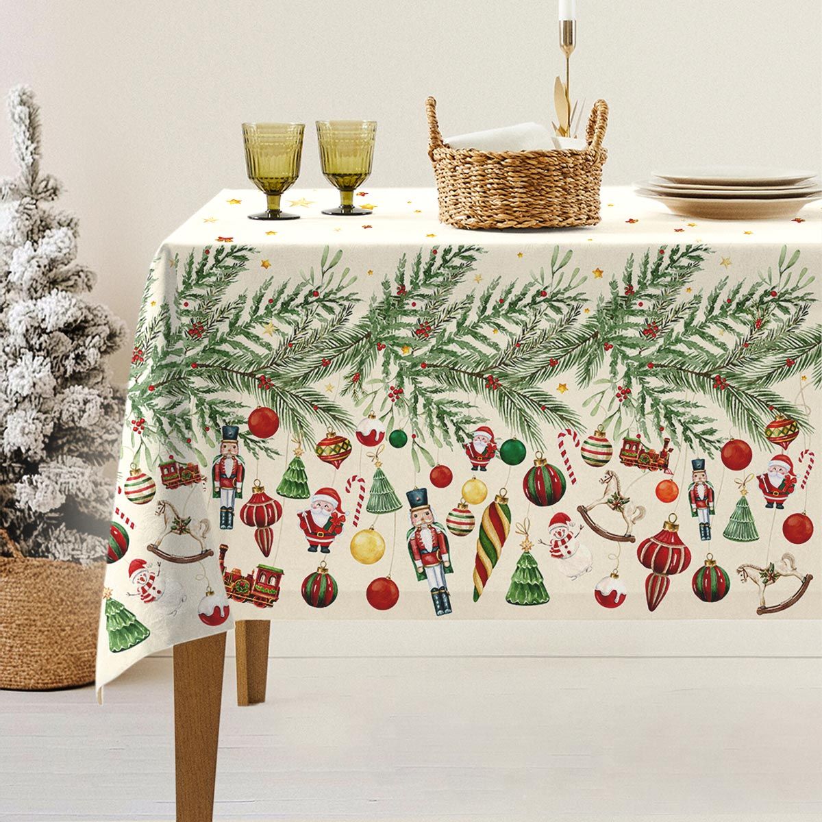 Tovaglia da tavola art. Decori di Natale - Maestri Cotonieri